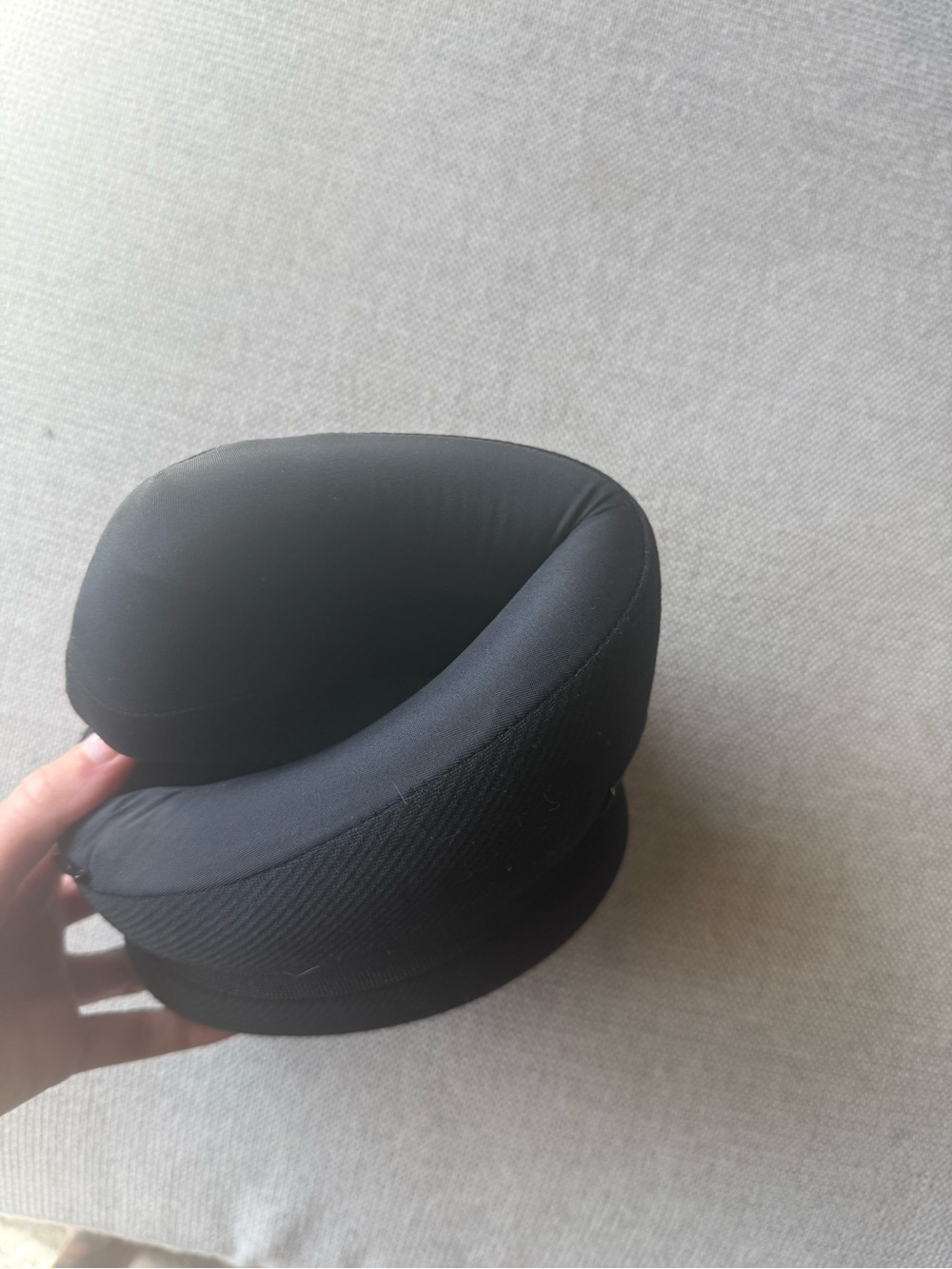 Black Memory Foam Neck Pillow for Travel and Home Comfort
